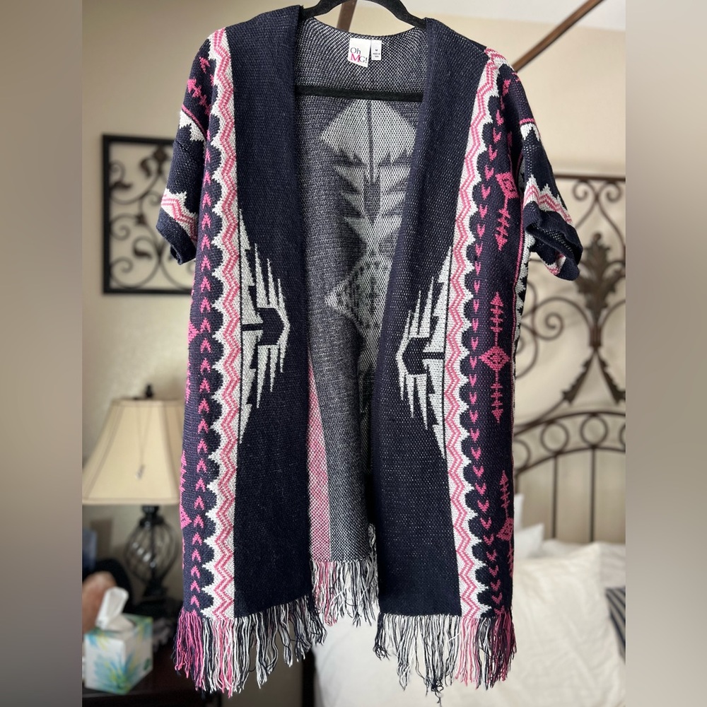 Oh MG! Aztec Print Fringe Sweater